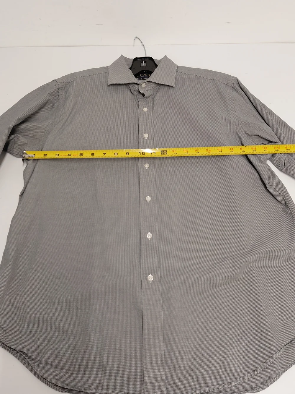 Polo by Ralph Lauren Men's Classic Fit Black & White Micro-Stripe Dress Shirt